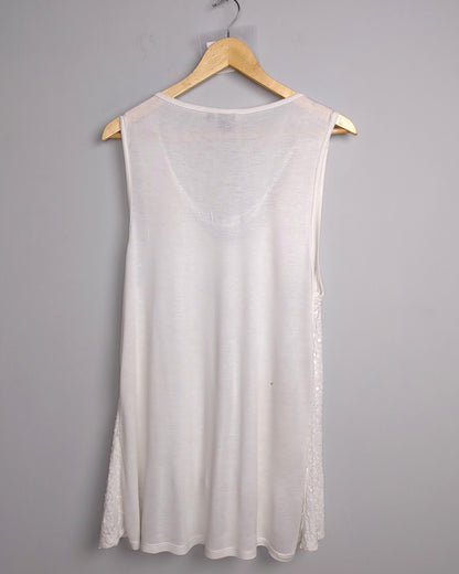 Walk And Talk White Sequin Tank
