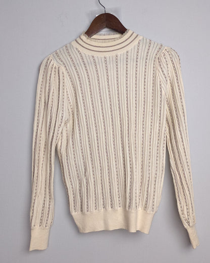 Beige Ribbed Sweater