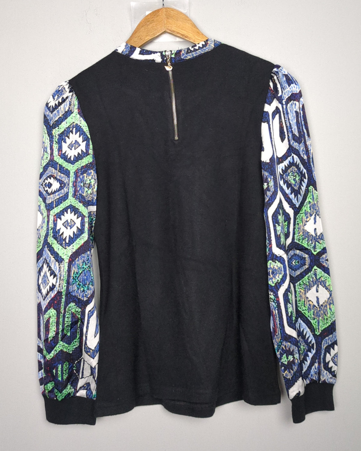 Black Graphic Blouse