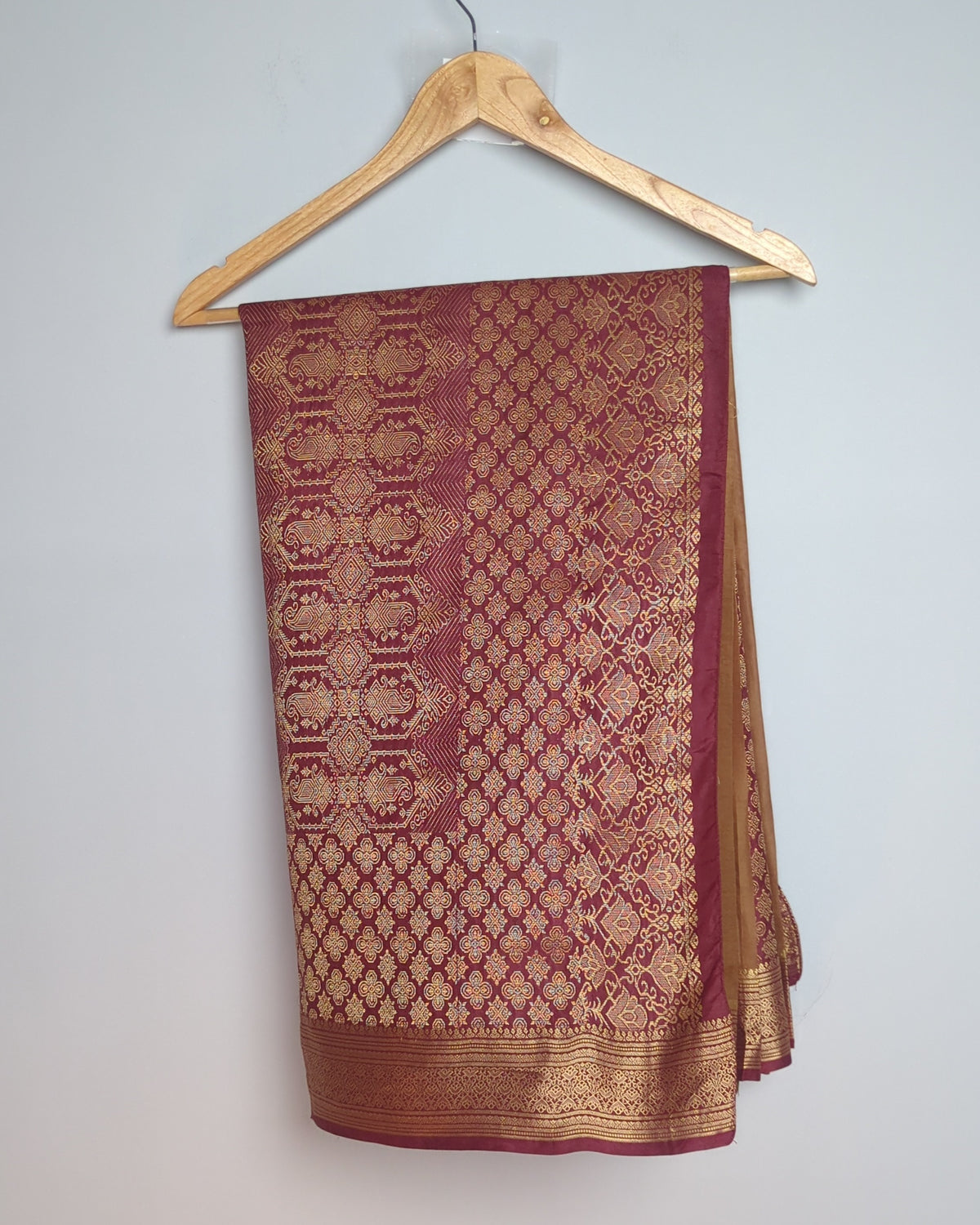 Golden and Maroon Saree