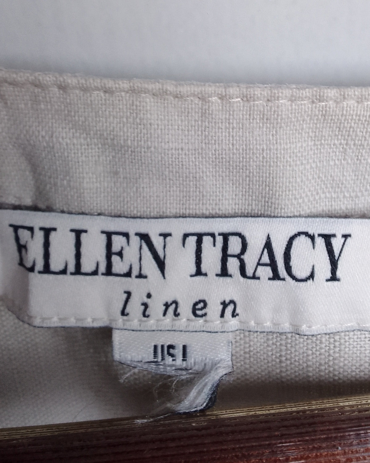 Ellen Tracy Beige Zip Top