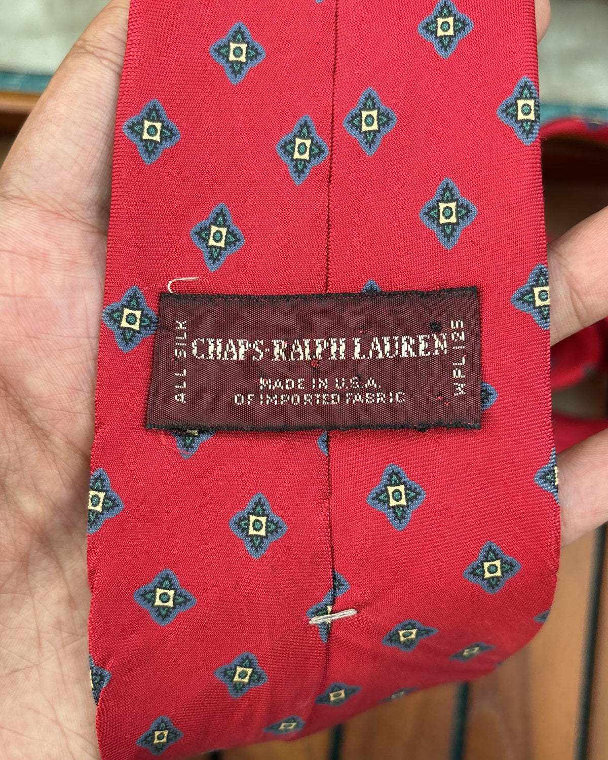 Chaps Ralph Lauren Red Patterned Necktie