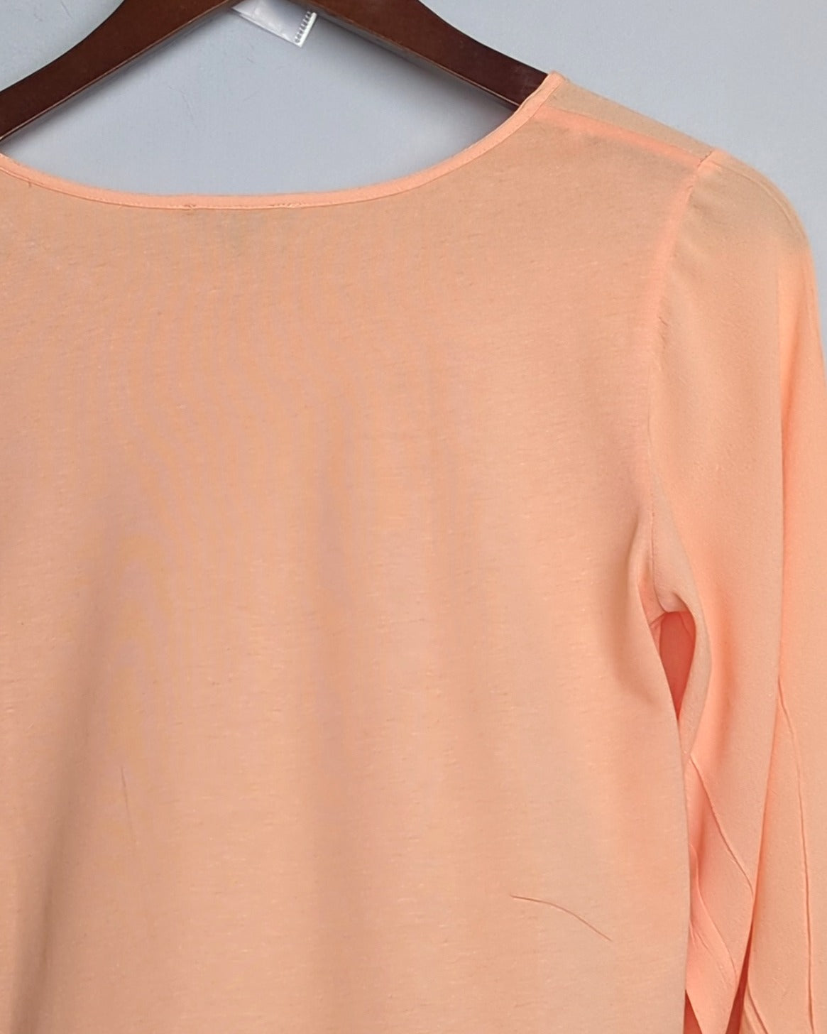 Massimo Dutti Beige Tie-Sleeve Blouse