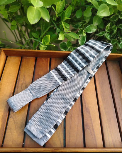 Gray Knit Necktie