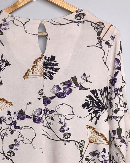 White Floral Blouse