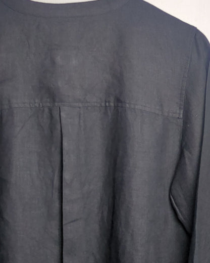 J Crew Black Linen Blouse