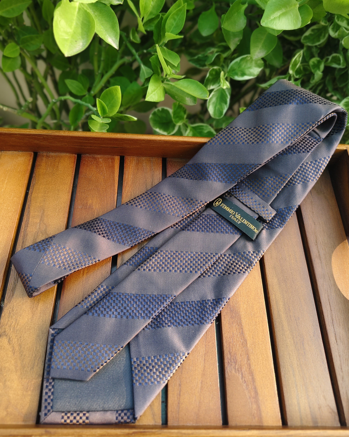 Femmio Valentino Brown Checkered Tie