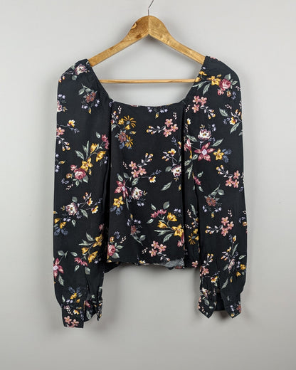 Black Floral Blouse