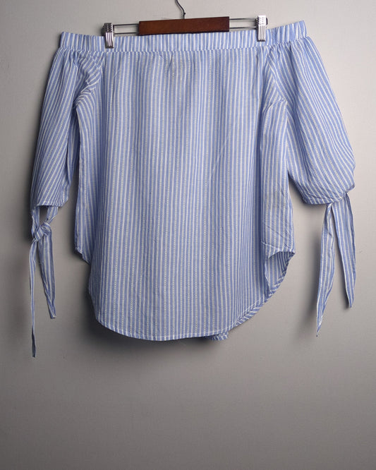 Mossimo Blue Off-Shoulder Top