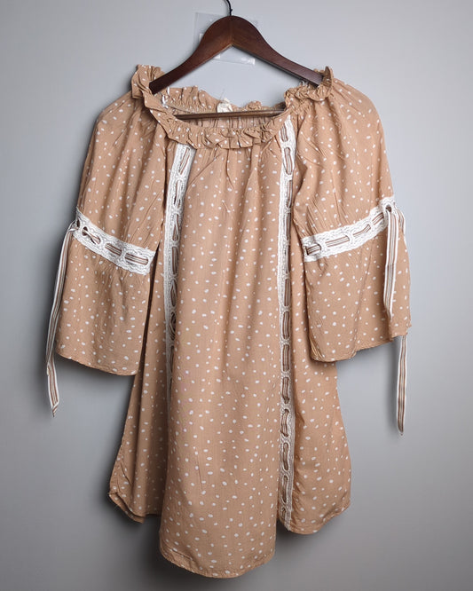 Surf Gypsy Beige Polka Top