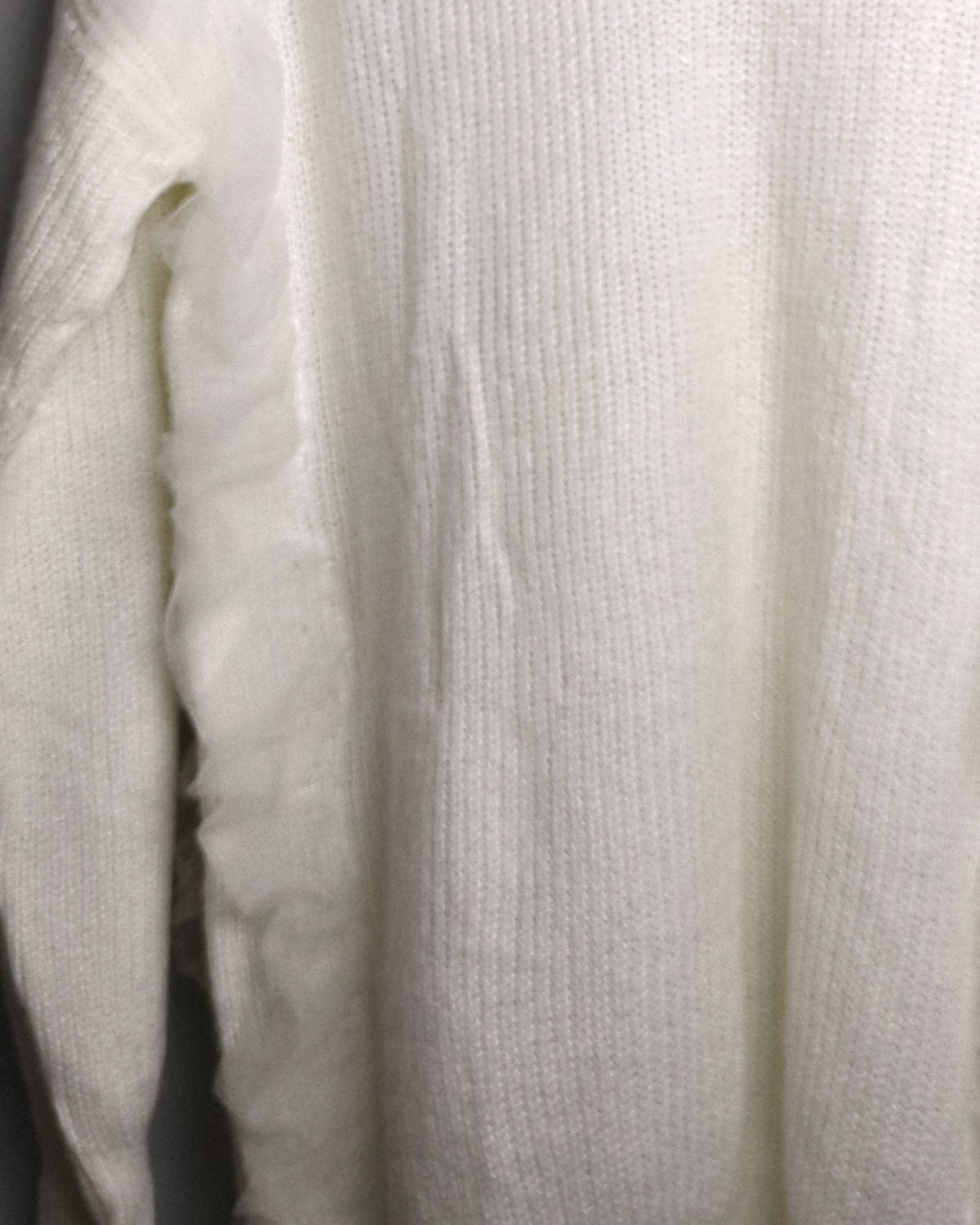 White Ruffle Sweater