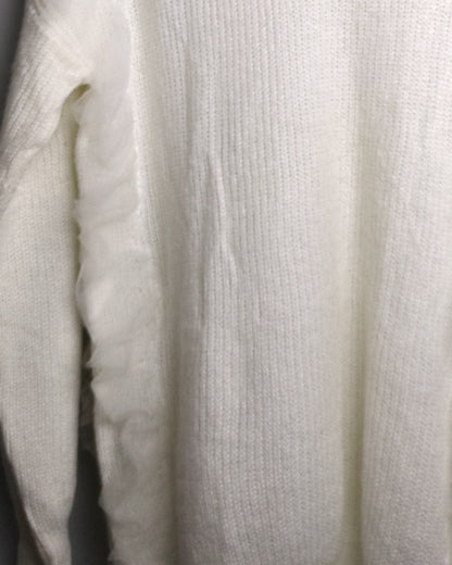 White Ruffle Sweater