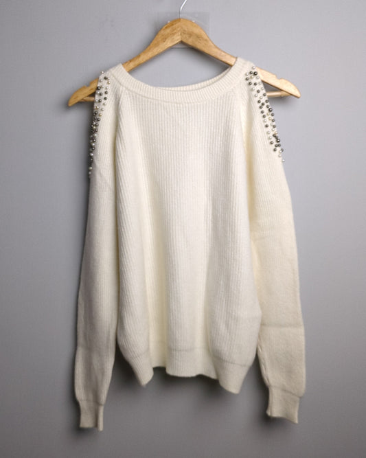 White Embellished Sweater