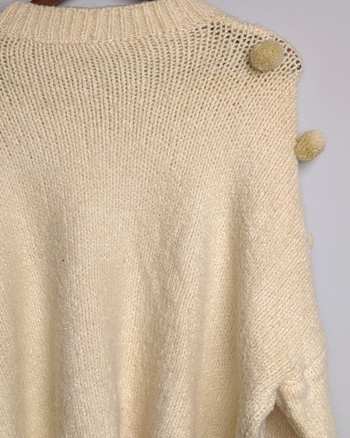 Beige Pompon Sweater