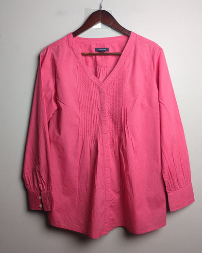 Lands End Pink Pleated Blouse