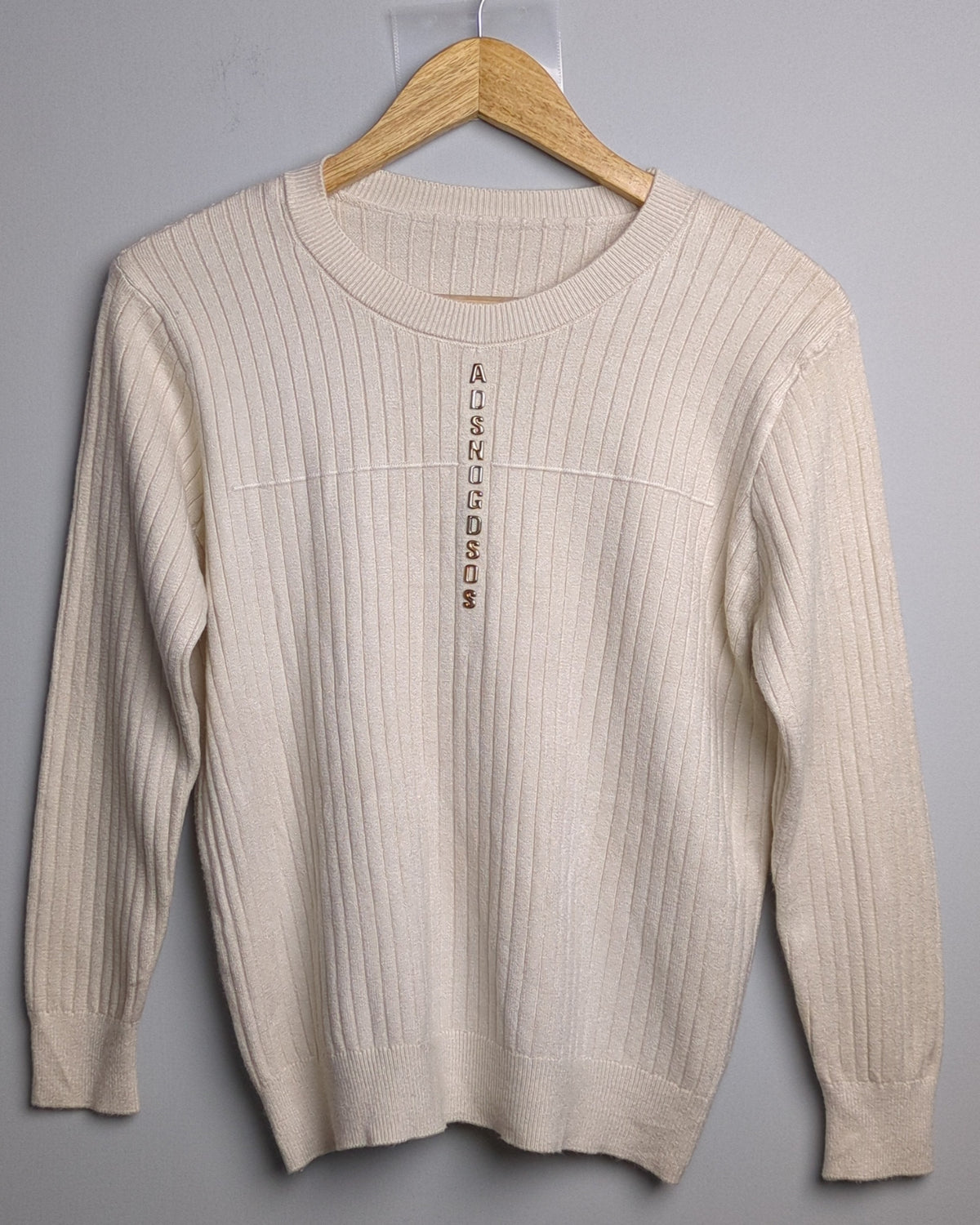 Beige Ribbed Sweater