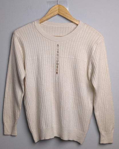 Beige Ribbed Sweater