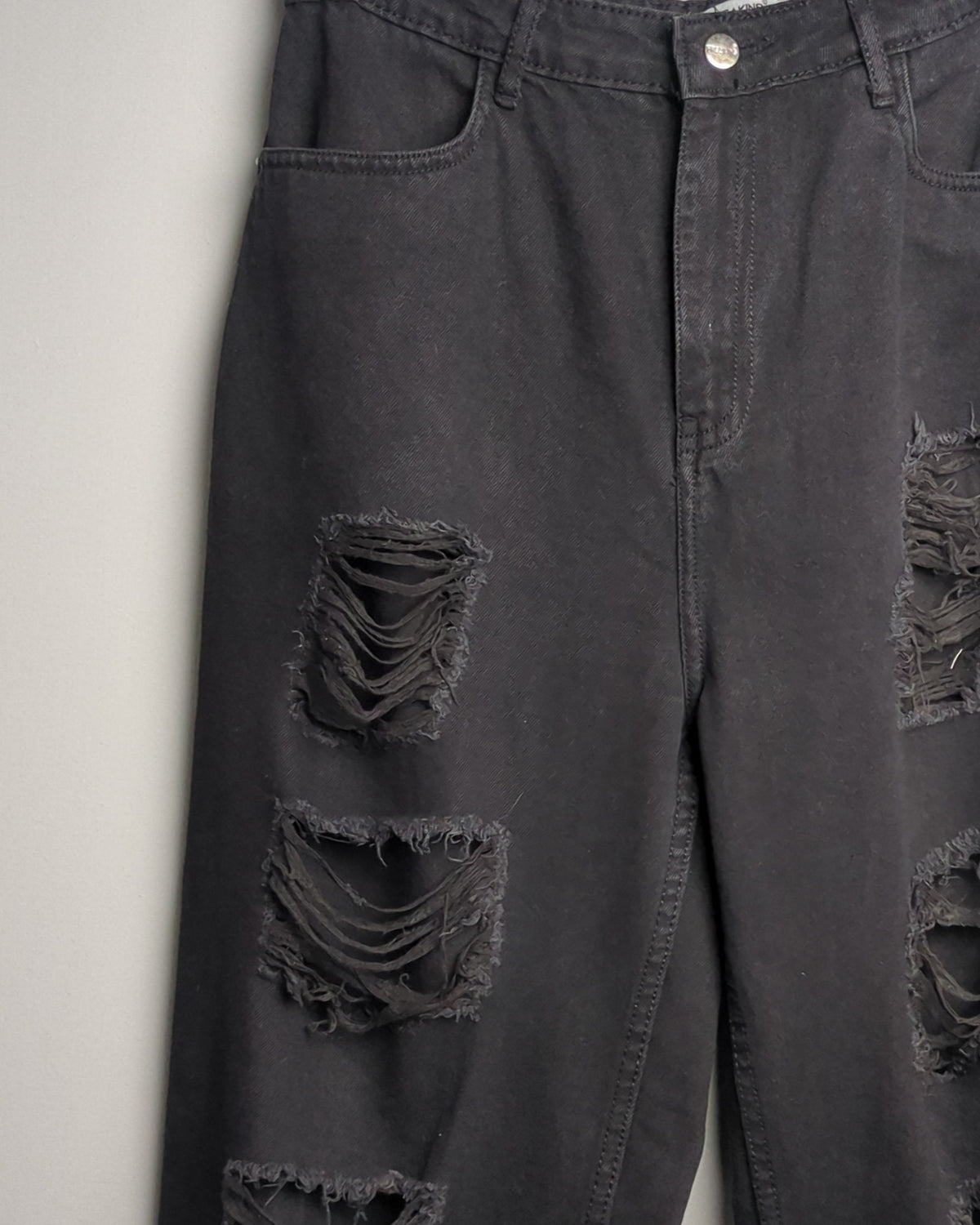 Freakins Black Distressed Jeans