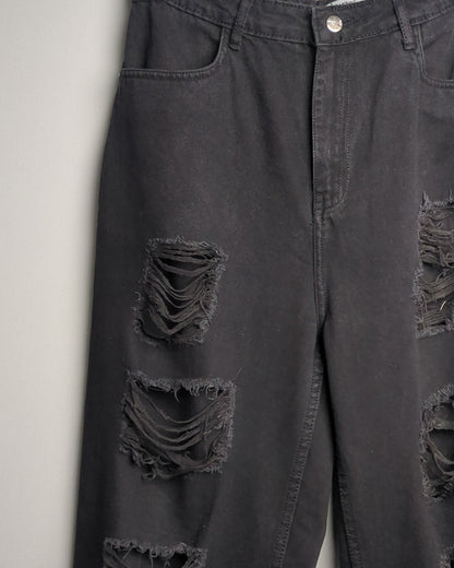 Freakins Black Distressed Jeans