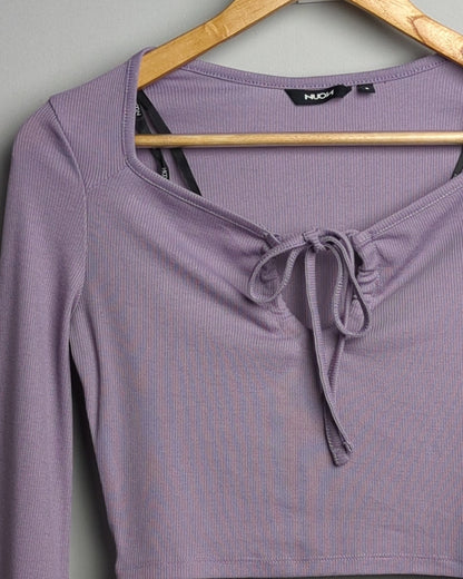 Nuon Purple Ribbed Top
