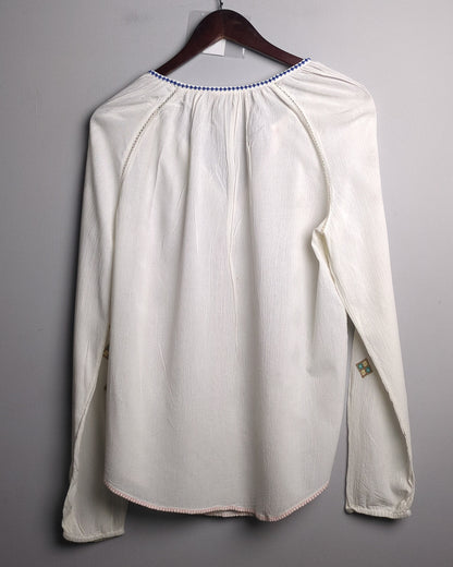 Gap White Embroidered Blouse