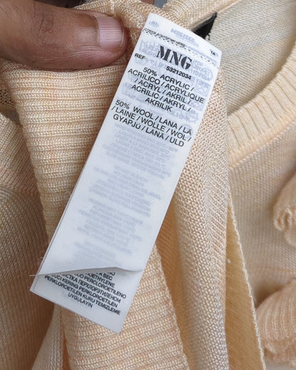Mango Beige Floral Cardigan