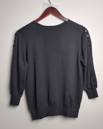 Black Button Sweater