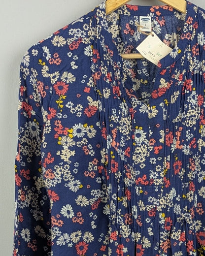Blue Floral Blouse