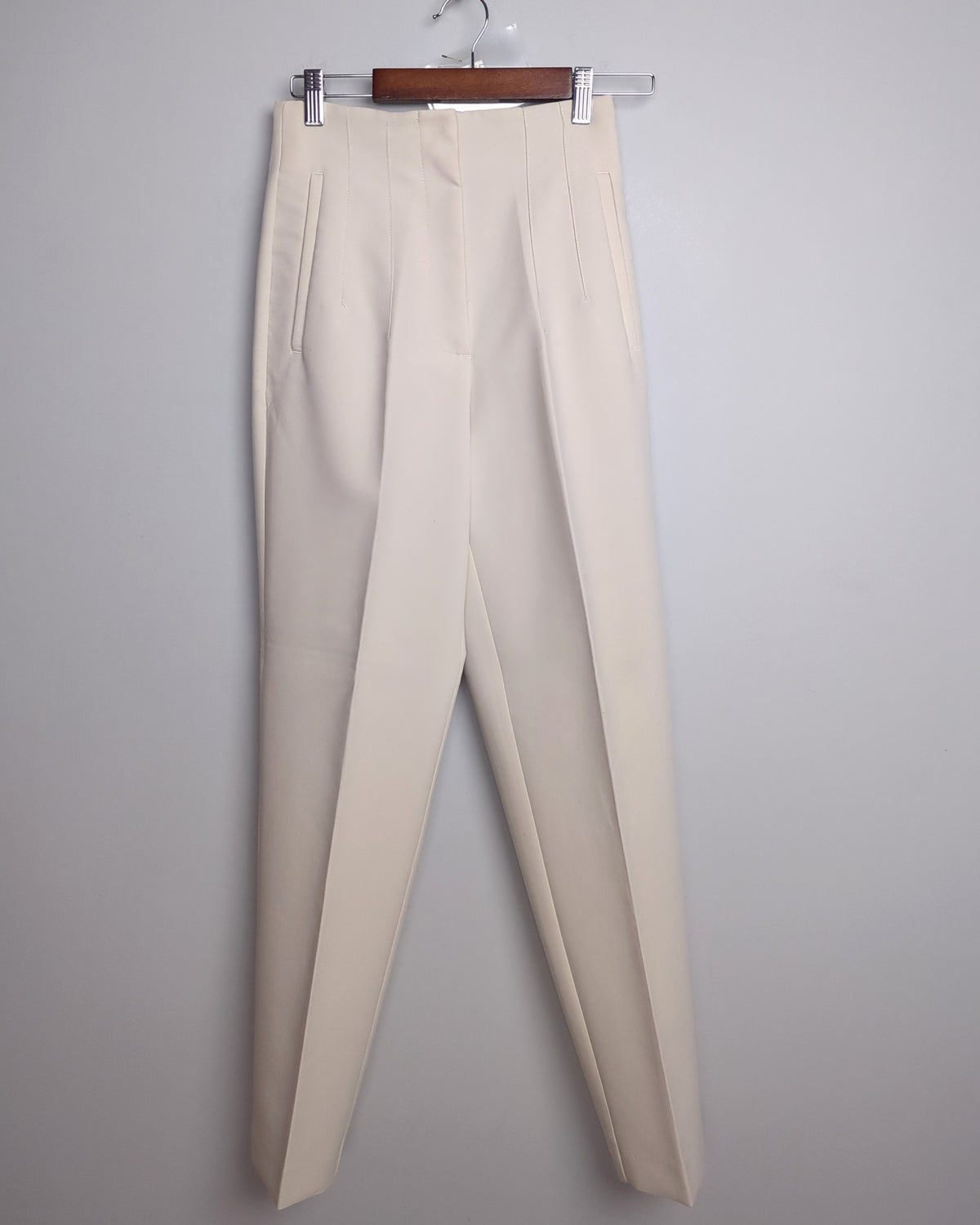 Zara Off-White Tapered Trousers