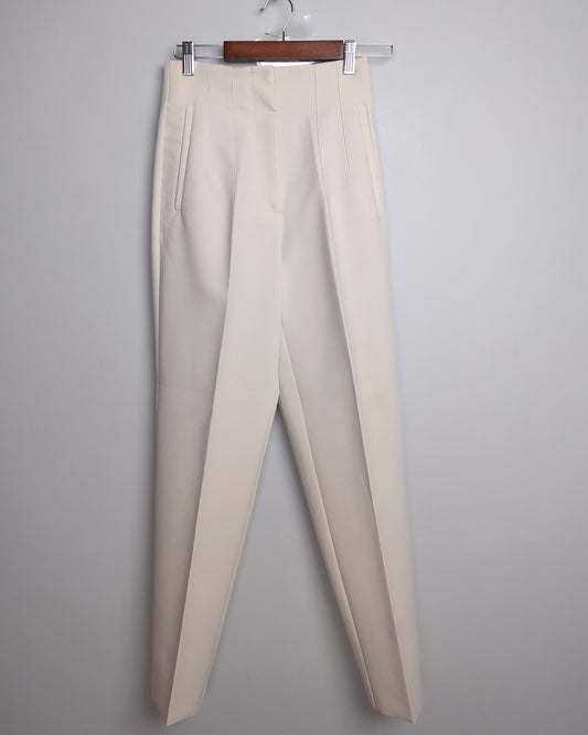 Zara Off-White Tapered Trousers