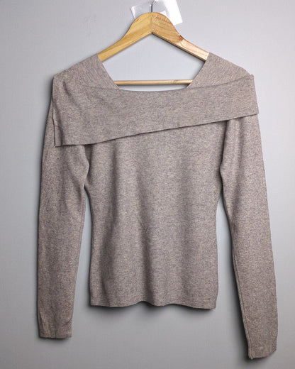 Beige Folded Sweater