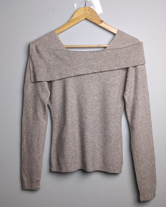 Beige Folded Sweater