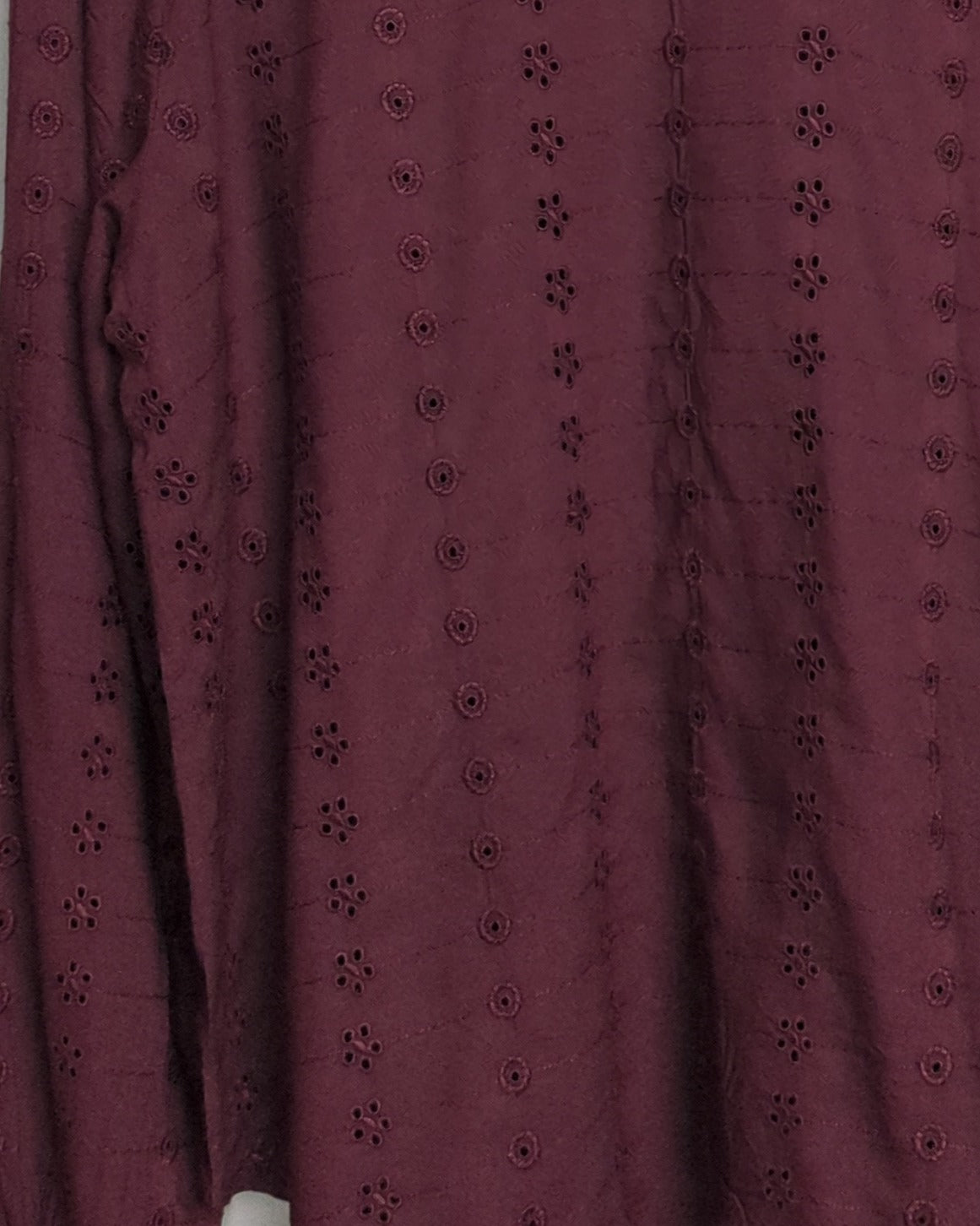Wine Eyelet Blouse