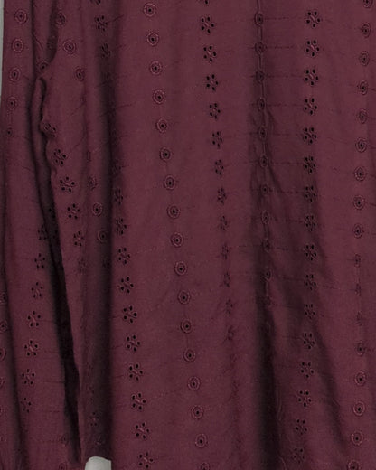 Wine Eyelet Blouse