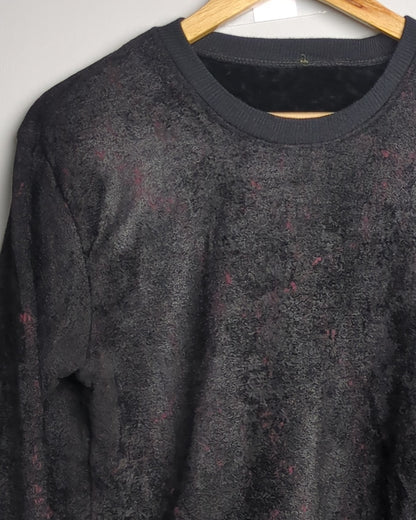 Black Textured Sweatshirt