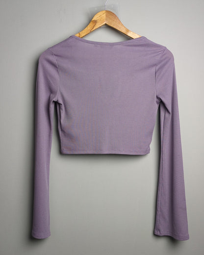Nuon Purple Ribbed Top