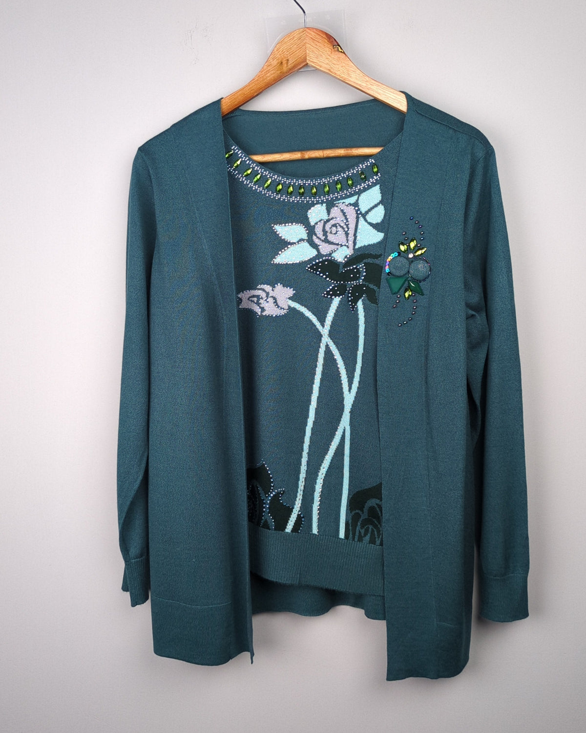 Green Embellished Twinset