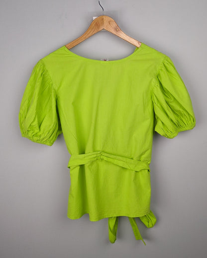 Athena Green Wrap Top