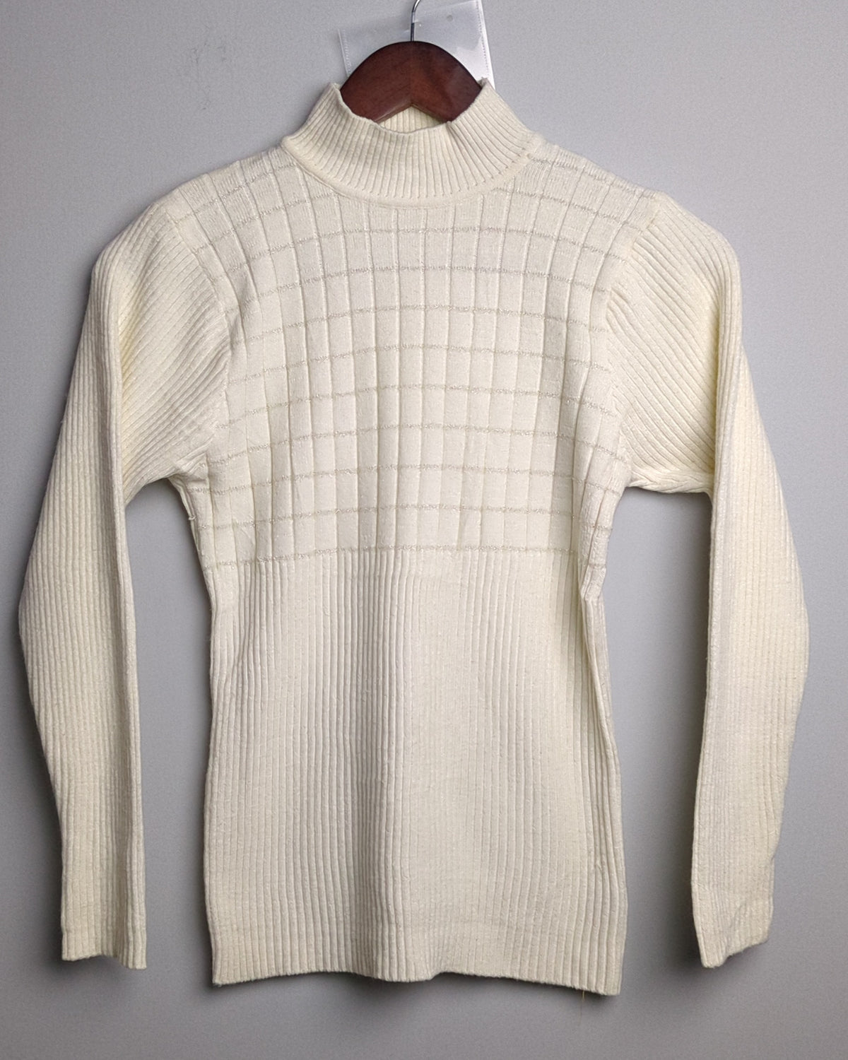 Hulin White Ribbed Sweater