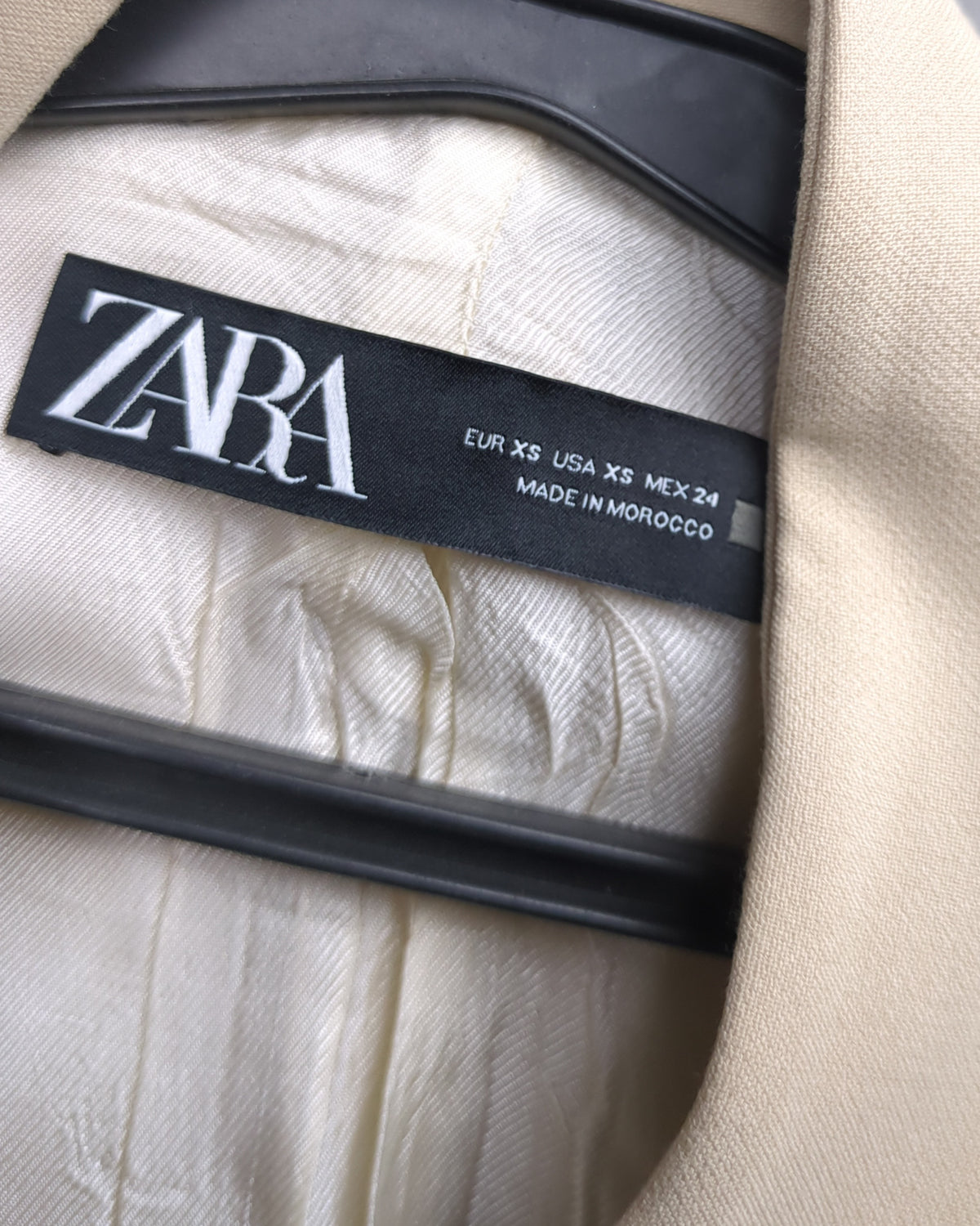 Zara Beige Longline Blazer